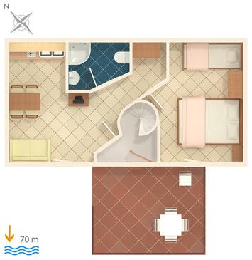 Apartamentos com terraço Baška Voda, Dalmácia Central