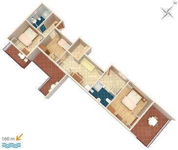 Apartamentos con balcón Baška Voda, Dalmacia Central