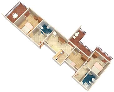 Apartamentos con balcón Baška Voda, Dalmacia Central