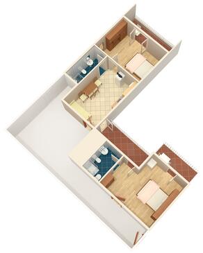 Apartamentos con balcón Baška Voda, Dalmacia Central