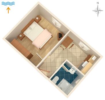 Valbandon, Načrt v nastanitvi vrste apartment, WiFi.