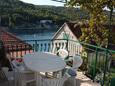 Stomorska, Terrasse dans l’hébergement en type apartment, avec la vue sur la mer et animaux acceptés.