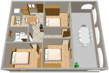 Apartmány s terasou Tisno, Severní Dalmácie