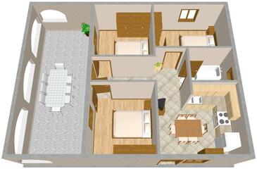 Apartmány s terasou Tisno, Severní Dalmácie