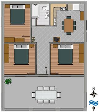 Apartmány s terasou Tisno, Severní Dalmácie