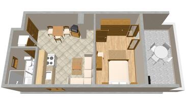 Apartmány s terasou Tisno, Severní Dalmácie