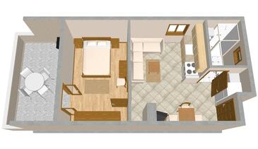 Apartmány s terasou Tisno, Severní Dalmácie
