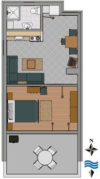 Apartmány s terasou Tisno, Severní Dalmácie