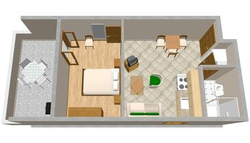 Apartmány s terasou Tisno, Severní Dalmácie