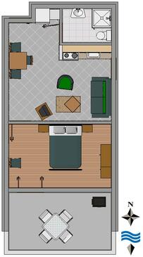 Apartmány s terasou Tisno, Severní Dalmácie