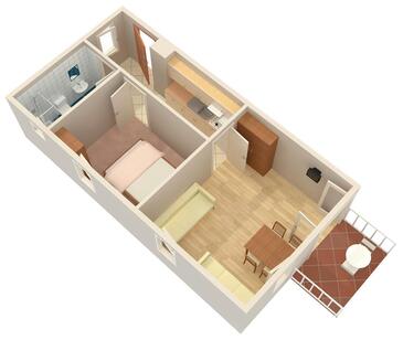 Apartment with balcony Njivice, Kvarner