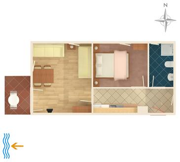 Apartment with balcony Njivice, Kvarner